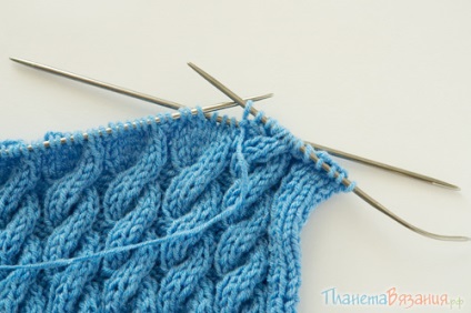 Planet de tricotat, înclinate (încrucișate) bucle