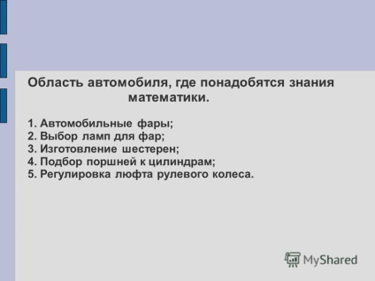 Prezentare pe tema proiectului pedagogic - matematica in profesie - mecanic auto - profesor