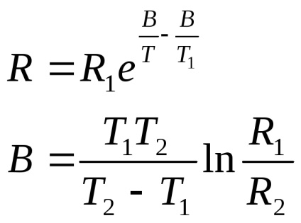 Calculul principalilor parametri și caracteristici ale termistoarelor