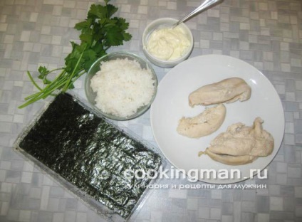 Roll csirkével és petrezselyem - főzés a férfiak