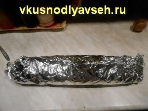 Roll darált csirkemell gombás töltelékkel, lépésről lépésre recept fotók