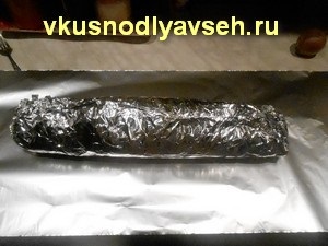 Roll darált csirkemell gombás töltelékkel, lépésről lépésre recept fotók