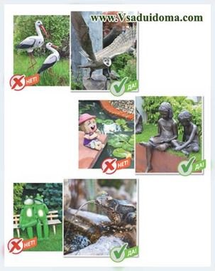 Kerti figurák díszítik a telek és kert - fotó és válassza ki a helyszínen a kertben, ház és a szobanövények
