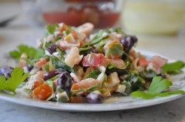 Салат «мореман» з креветками і крабовим м'ясом - рецепт з фото, як приготувати на смачно будинку