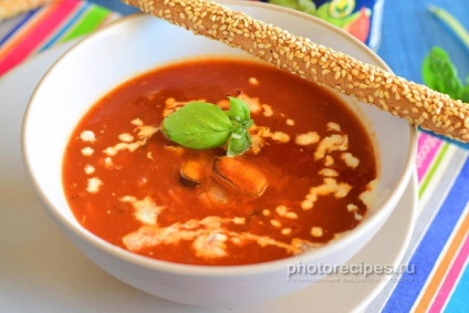 Supă de roșii cu midii - rețete foto