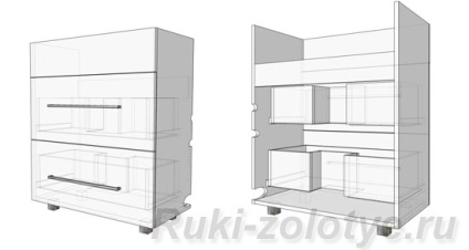 Cabinet de MDF sub chiuveta cu propriile mâini, toate cu mâinile lor