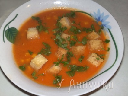 Supă de Annushka cu cartofi piure și roșii