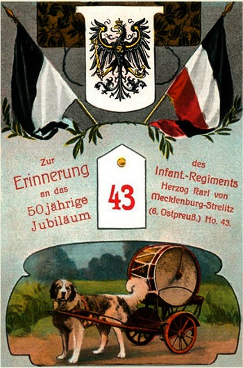 Барабанні собаки, листівка зі східної Пруссії