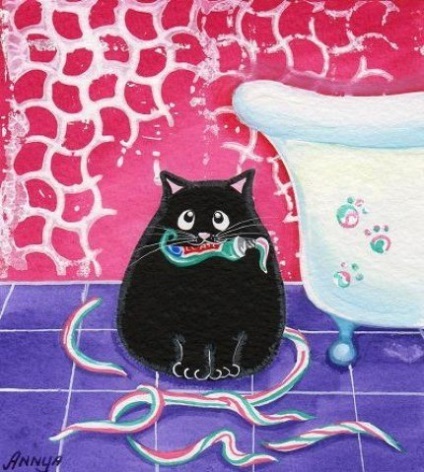 Színes hétköznapok fekete macska - Fair Masters - kézzel készített, kézzel készített