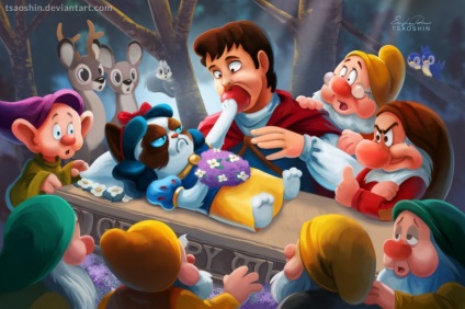 Scene de Disney cu ilustrații de pisică proastă de Eric Proctor