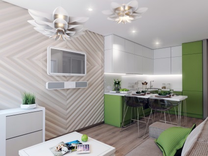 Kitchen Design 18 négyzetméteres (tervezés) Kitchen Design 18 négyzetméter