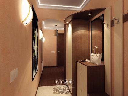 A design két hálószobás apartman a panel házban, saját belsőépítész Lydia podoksenova