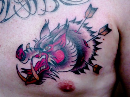 Fotografie și semnificația unui tatuaj de porc