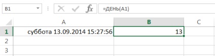 Funkciók kivonat különböző paramétereket a dátumot és az időt az Excel