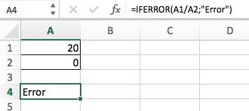 Функція iferror (есліошібка) в excel