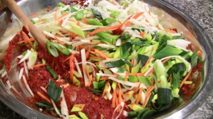Kimchi, celize (átlósan gallyazás) Kimchi, celize