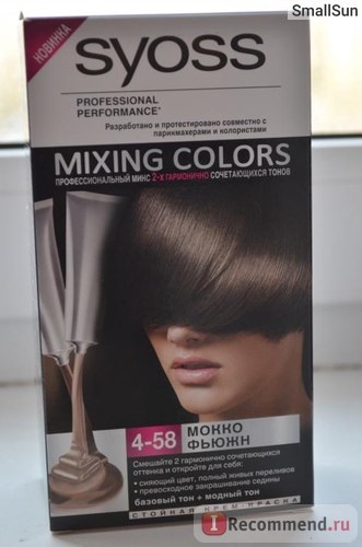 Фарба для волосся syoss mixing colors - «відтінок 4-58 мокко фьюжн