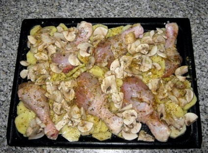 Csirke teljesen a lyukat a sütőbe burgonyával recept fotókkal, blog, szakács
