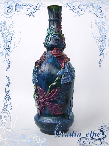 Майстер-клас пляшка декорована шкірою - Жмурка, саморобки