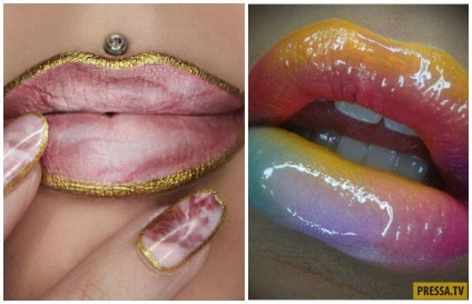 Незвичайний макіяж губ - новий тренд цього літа (14 фото), чорт забирай