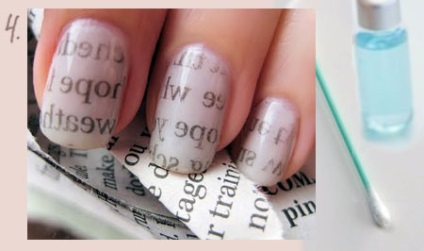 Nail design „újság” (lépésről lépésre fotók) csoport manikűr, pedikűr