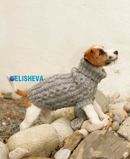 Пальто для собаки з рельєфним фантазійним візерунком від drops design, в'язане спицями, блог