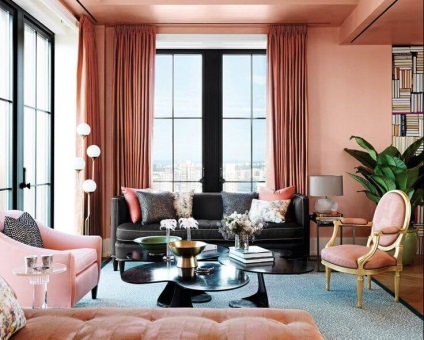 Персиковий колір в інтер'єрі тепло і затишок в домі