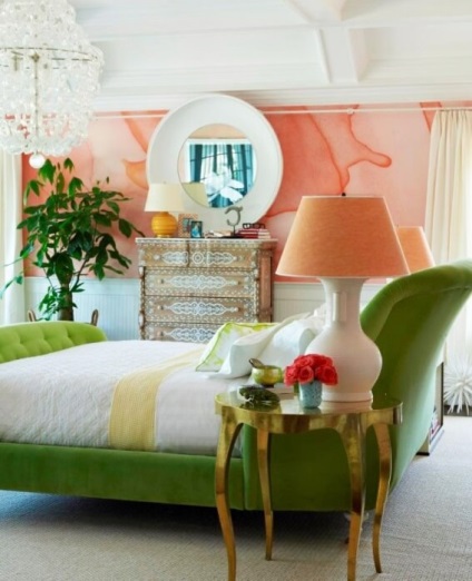 Персиковий колір в інтер'єрі тепло і затишок в домі