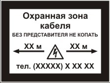 Плакат охоронна зона кабель 6-10 кв без представника не копать табличка охоронна зона вл