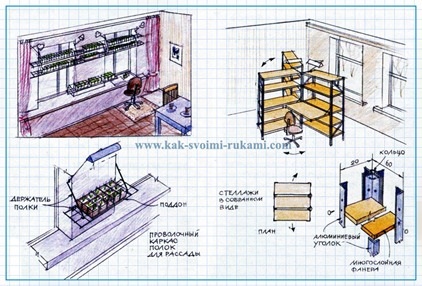 Полиці і стелажі для розсади своїми руками - креслення, своїми руками - як зробити самому