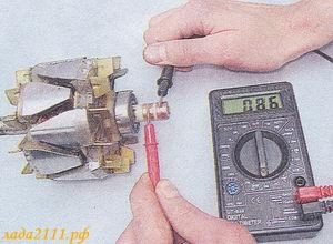 Verificarea înfășurării rotorului (excitație) și a înfășurării statorului a generatorului