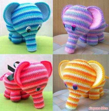 Rainbow elephant - tricotat - țara-mamă