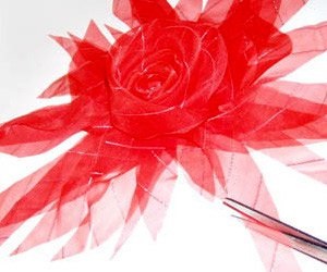 Rose - Boutonniere de la o eșarfă de gaz