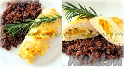 Рулетики з курки з сиром, солодким перцем і оливками (дієтичні) - рецепт з фото