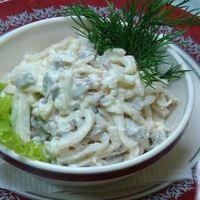 Salate cu calmar - mai mult de 173 de retete de salate cu calmar cu o fotografie