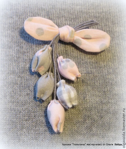Hozzon létre egy textil kitűző „tulipánok” - tisztességes iparos - kézzel készített, kézzel készített