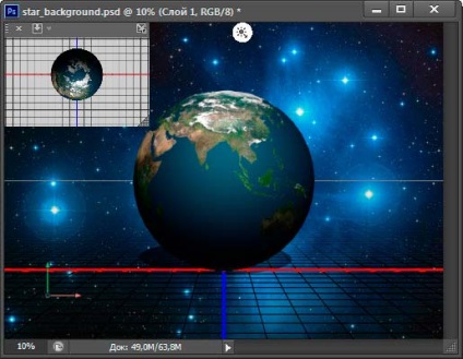 Creați rotație 3d-animație a planetei Pământ