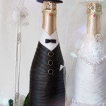 Весільне шампанське на підставці-арці - майстерня дівчата-семіделушкі