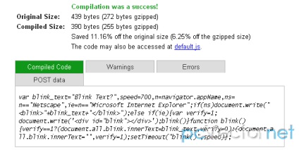 Comprimarea fișierelor javascript - scripturi pentru site-uri