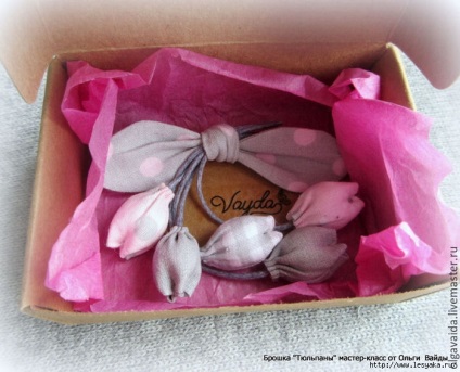 Textil bross - tulipánok mester osztály létrehozására saját kezét