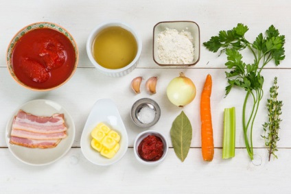 Paradicsom leves ropogós szalonnával 30 percig - főzés recept lépésről lépésre fotók