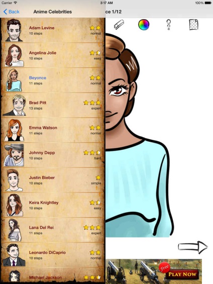 Вчимося малювати знаменитості аніме, додатки для iphone і ipad з app store