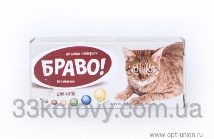 Вітаміни браво для кішок (60 табл) Артеріум, інтернет магазин 33 корови