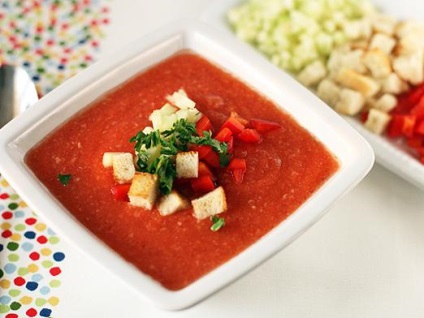 Ízletes és könnyen gazpacho - lépésről lépésre ételek elkészítésére, ez a recept kép - Cooking