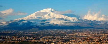 Etna kitörése, földrajzi koordinátáit, ahol a fotó,