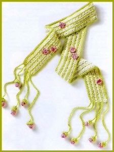 Eșarfe tricotate din flori (modele cu descriere), croșetat, schemă gratuită, fotografie