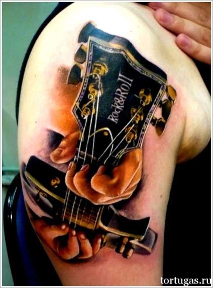 Semnificația chitării unui tatuaj, valoarea unei chitare a tatuajului, a unui salon de tatuaj - o tartuga - 24 de ore