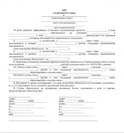 Actul de compensare între organizații (descărcare de mostre)