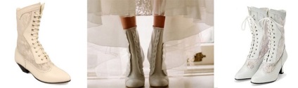 Cizme de culoare albă pentru nuntă