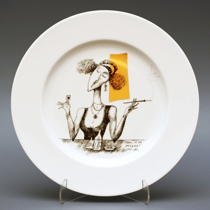 Tea szettek, dekorációs lapok - porcelán márka Andrei Makarevich és IPE, farforushka